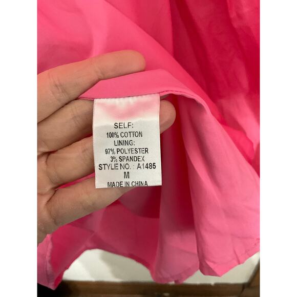 Day & Moon Pink Flounce Ameila Tiered Poplin Mini Dress Sz Medium Ruffles - Picture 7 of 8